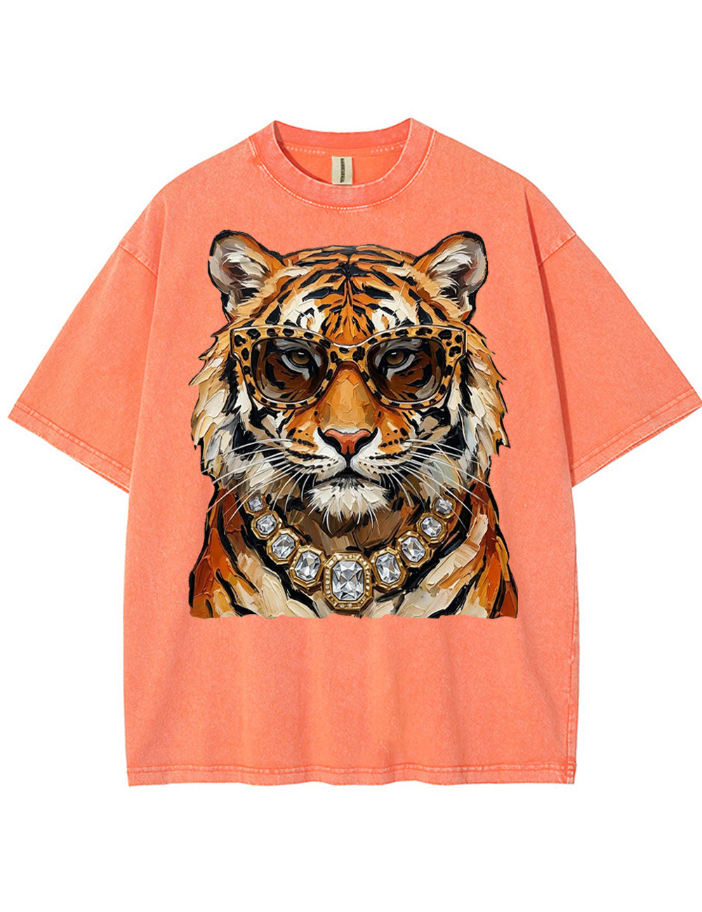 Glam Tiger Bling Design Leopard Print T-Shirt