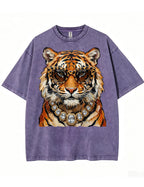 Glam Tiger Bling Design Leopard Print T-Shirt