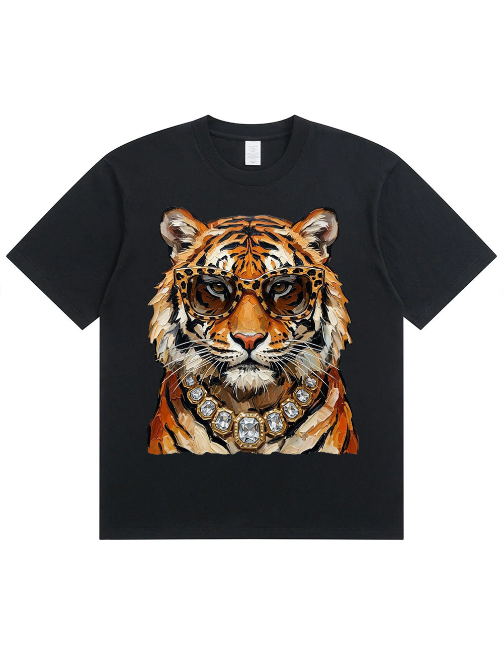 Glam Tiger Bling Design Leopard Print T-Shirt