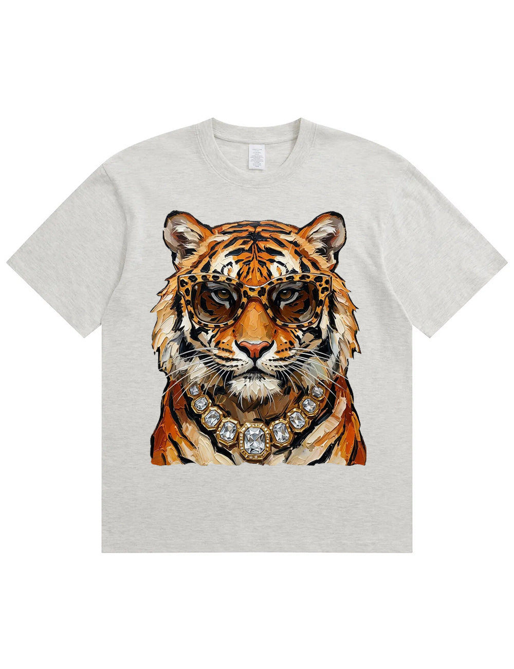 Glam Tiger Bling Design Leopard Print T-Shirt