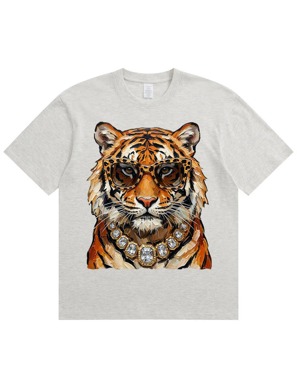 Glam Tiger Bling Design Leopard Print T-Shirt