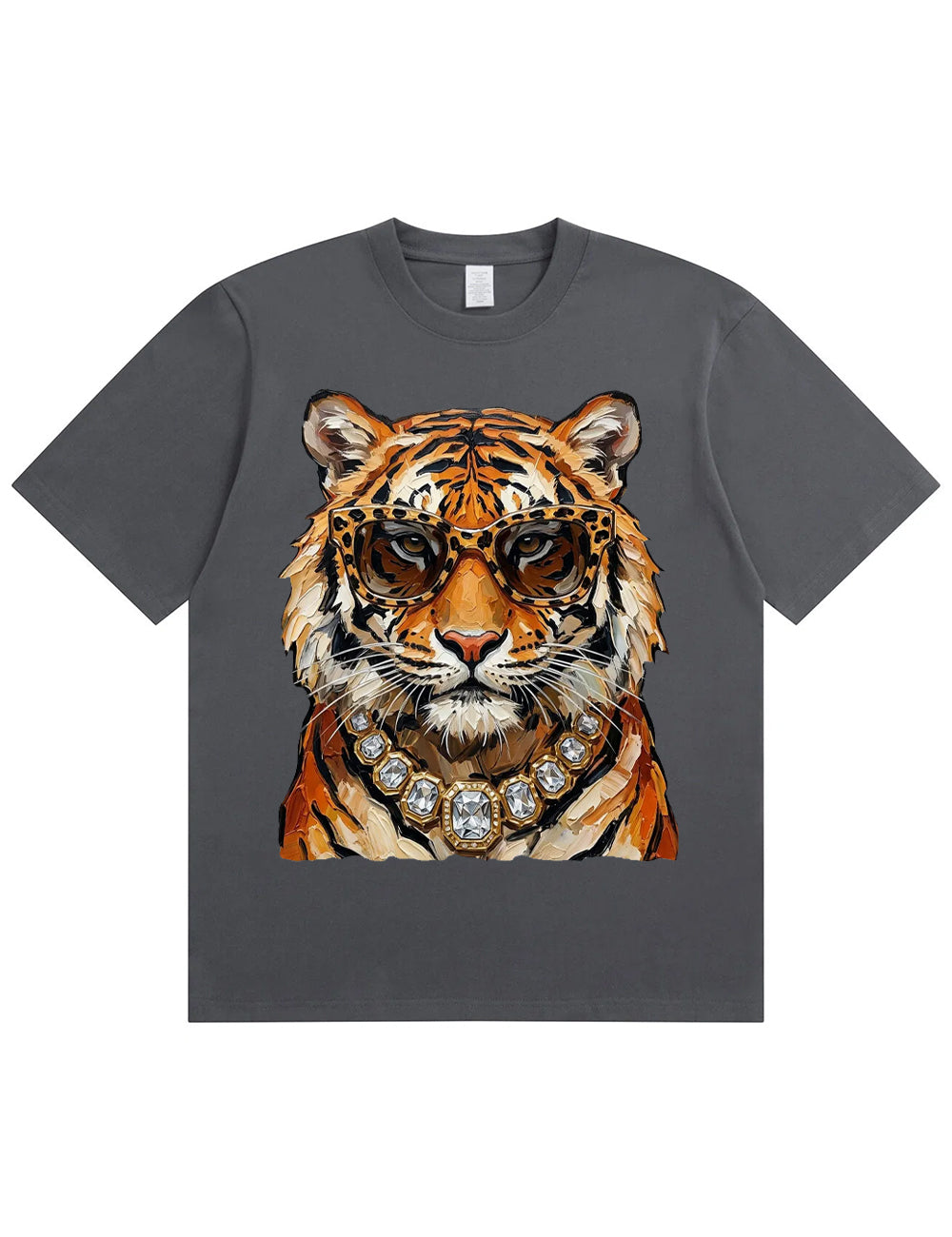 Glam Tiger Bling Design Leopard Print T-Shirt