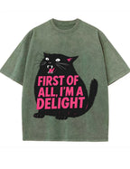 Funny Sarcastic Cat Oversized Casual T-Shirt