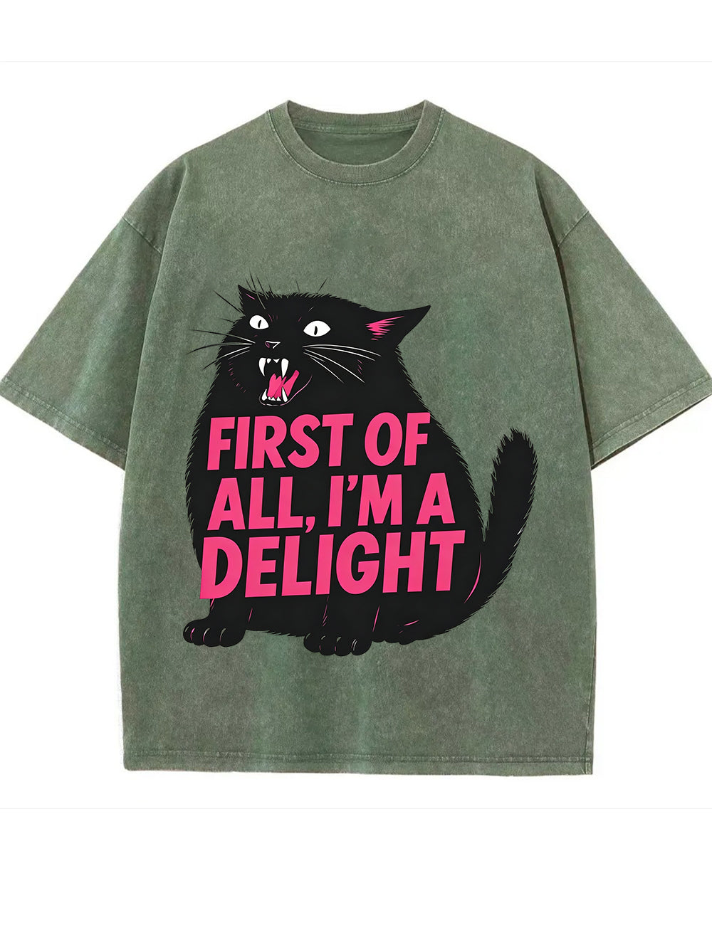 Funny Sarcastic Cat Oversized Casual Tee
