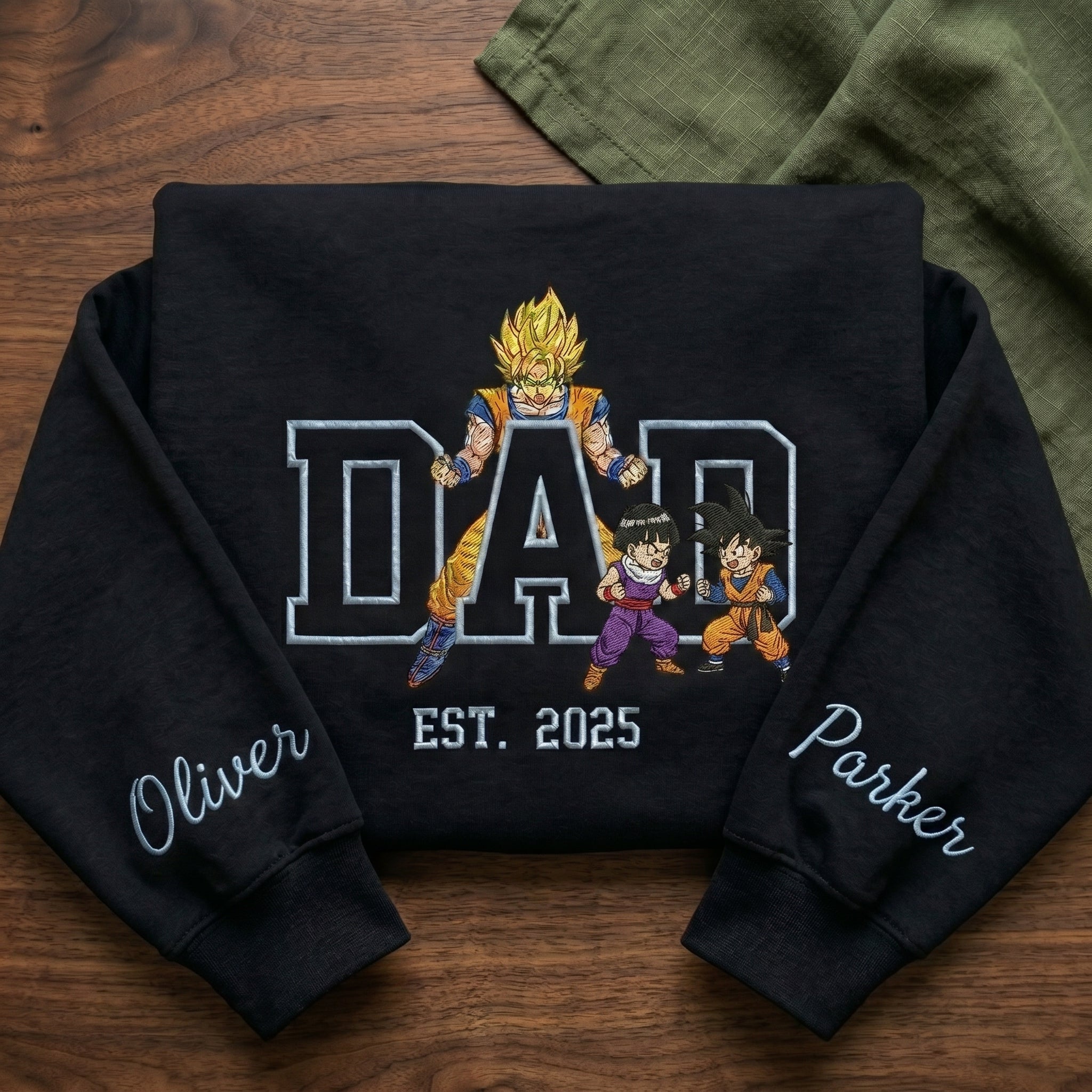 Custom Super Saiyan Dad Shirt, Personalized Anime Father's Day Gift