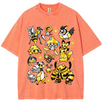 Yellow Electric Type Evolution Squad Cartoon Tee | Pokemon Anime
