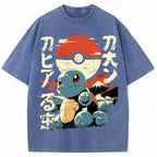 Vintage Ukiyo-e Squirtle Japanese Kanji Graphic Tee