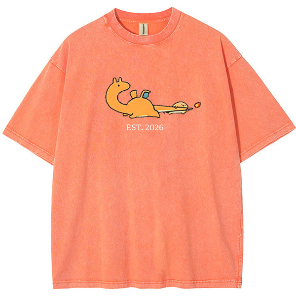Cute Parent & Kid Dragonite Vintage Washed T-Shirt