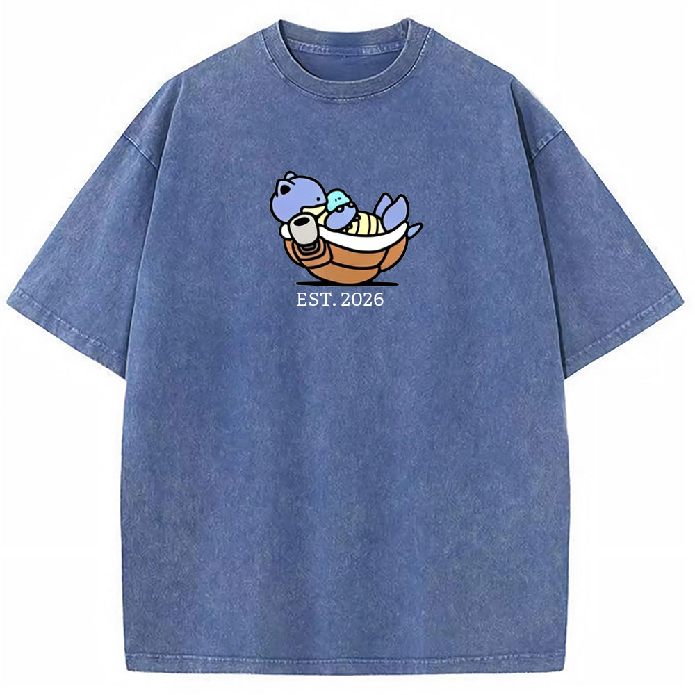 Cute Parent & Kid Blastoise Vintage Washed T-Shirt