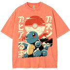 Vintage Ukiyo-e Squirtle Japanese Kanji Graphic Tee