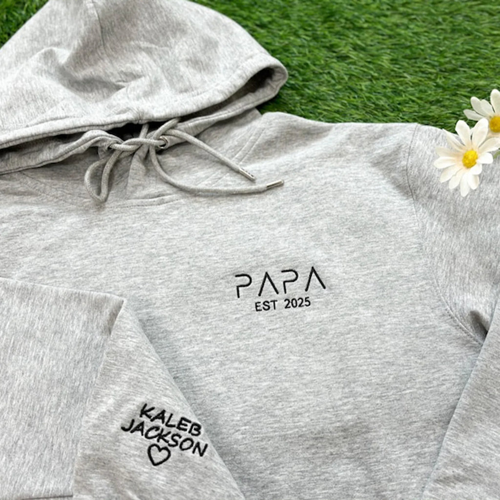 Personalized Papa Embroidered Sweatshirt | New Dad Gift & Father's Day Present