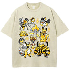 Yellow Electric Type Evolution Squad Cartoon Tee | Pokemon Anime