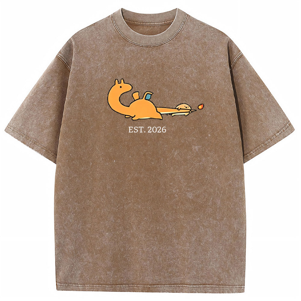 Cute Parent & Kid Dragonite Vintage Washed T-Shirt