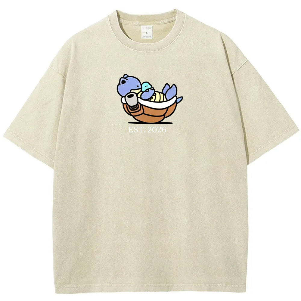 Cute Parent & Kid Blastoise Vintage Washed T-Shirt