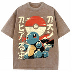 Vintage Ukiyo-e Squirtle Japanese Kanji Graphic Tee