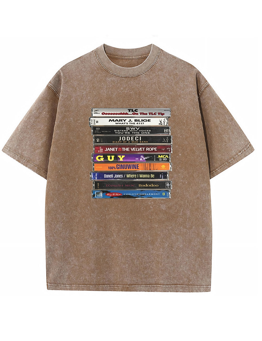 Vintage Washed 90s R&B Cassette Tape Graphic T Shirt