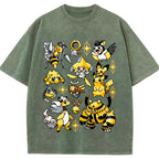 Yellow Electric Type Evolution Squad Cartoon Tee | Pokemon Anime