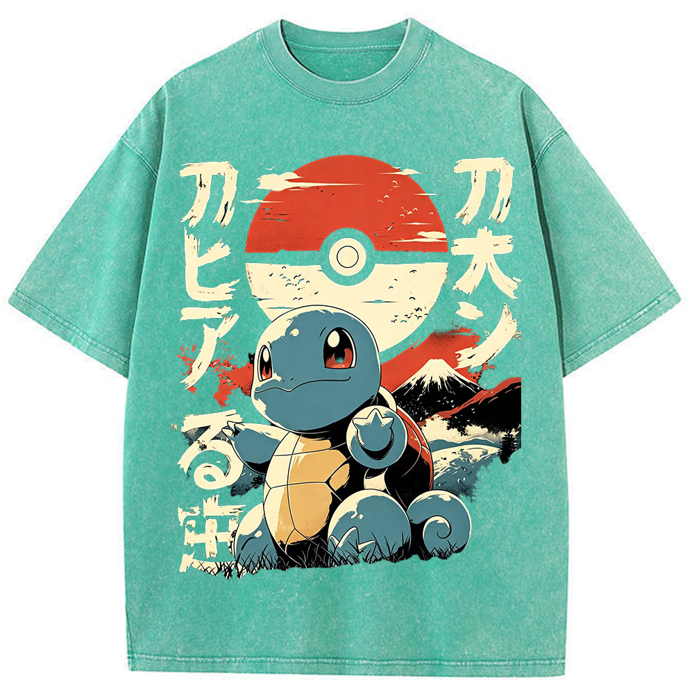 Vintage Ukiyo-e Squirtle Japanese Kanji Graphic Tee