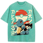 Vintage Ukiyo-e Squirtle Japanese Kanji Graphic Tee
