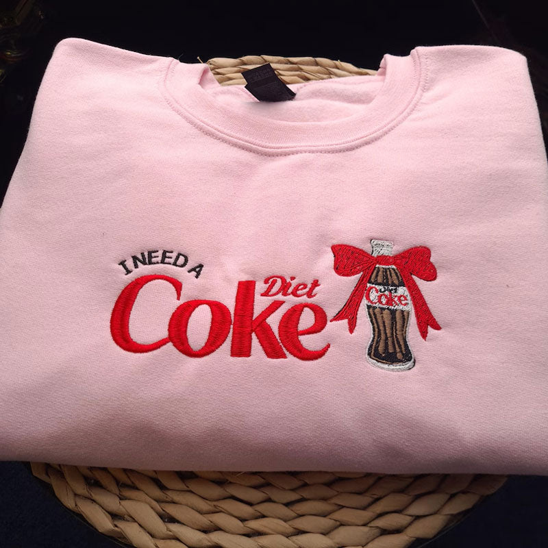 I Need A Diet Coke Embroidered Sweatshirt Secondary image