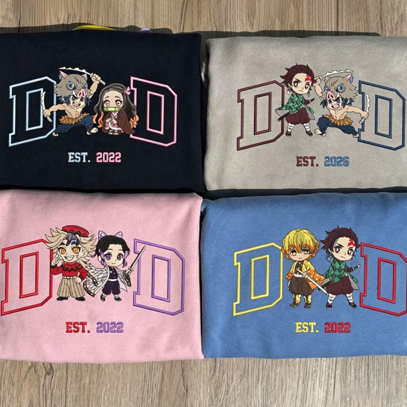 Personalized Dad Anime Embroidered Sweatshirt Main image