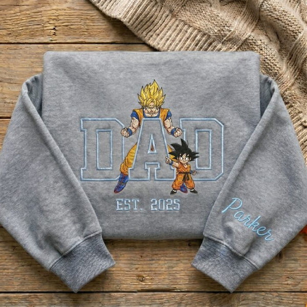 Custom Super Saiyan Dad Shirt, Personalized Anime Father's Day Gift