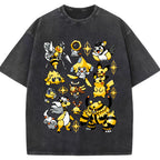 Yellow Electric Type Evolution Squad Cartoon Tee | Pokemon Anime
