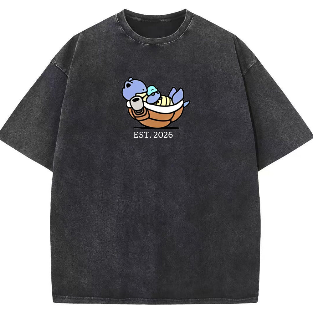 Cute Parent & Kid Blastoise Vintage Washed T-Shirt Secondary image