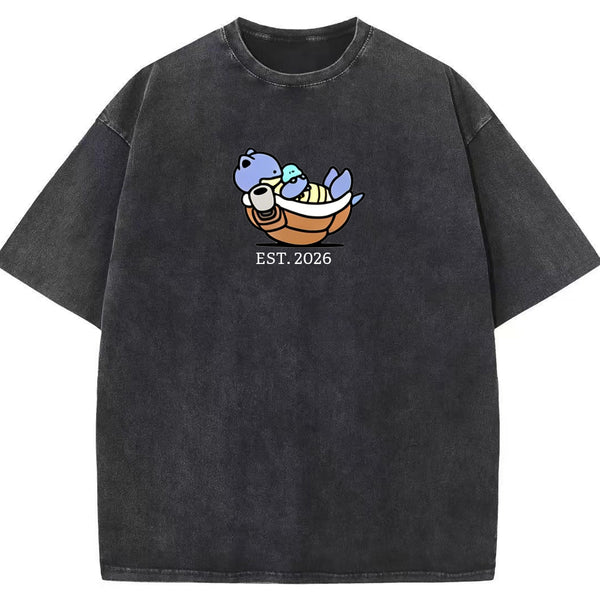 Cute Parent & Kid Blastoise Vintage Washed T-Shirt