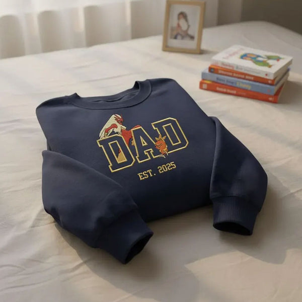Custom Embroidered Anime Sweatshirt, Personalized PokaDad Character Hoodie