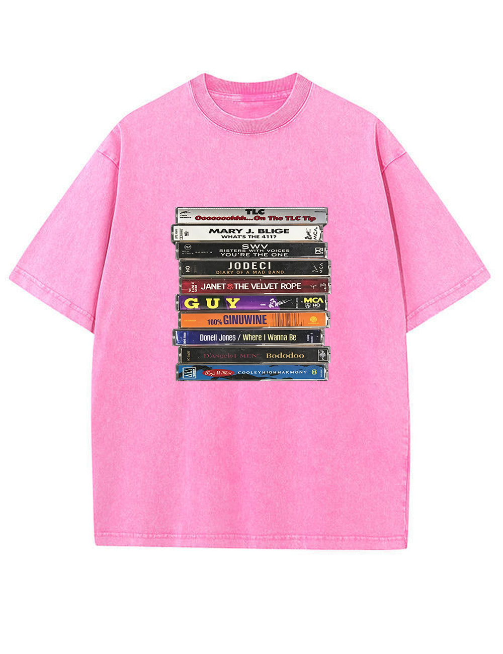 Vintage Washed 90s R&B Cassette Tape Graphic T Shirt