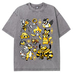 Yellow Electric Type Evolution Squad Cartoon Tee | Pokemon Anime