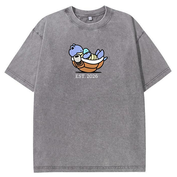 Cute Parent & Kid Blastoise Vintage Washed T-Shirt