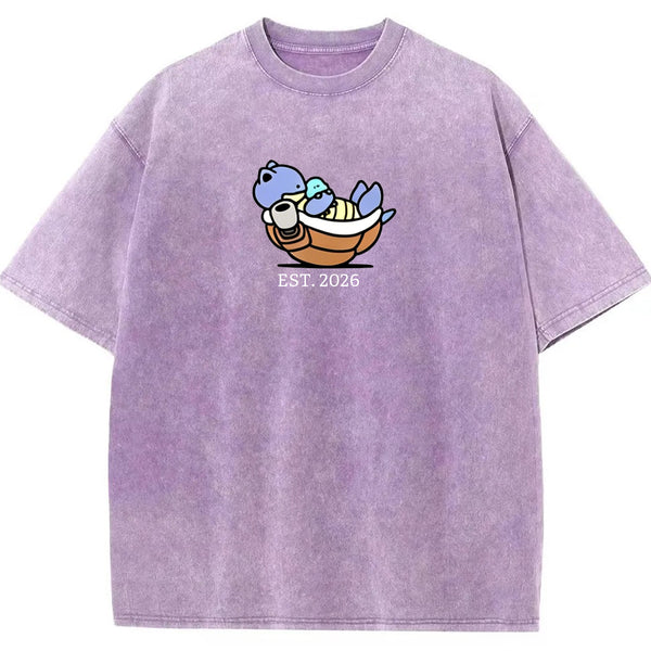 Cute Parent & Kid Blastoise Vintage Washed T-Shirt