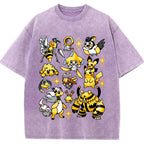 Yellow Electric Type Evolution Squad Cartoon Tee | Pokemon Anime