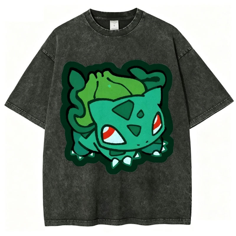 Cute Bulbasaur Unisex Vintage Washed Tee
