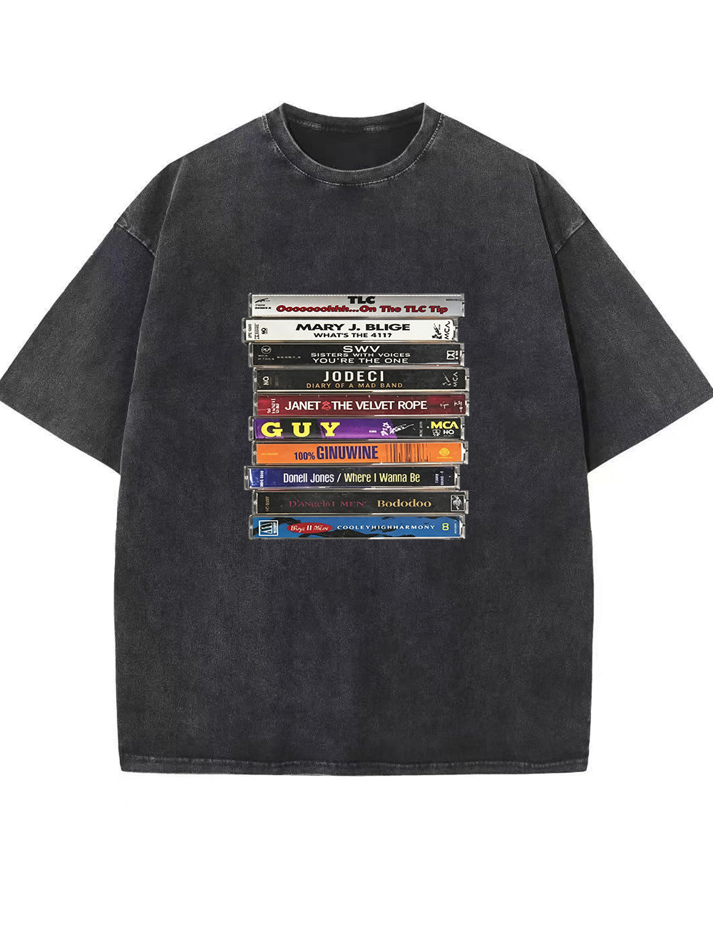 Vintage Washed 90s R&B Cassette Tape Graphic T Shirt