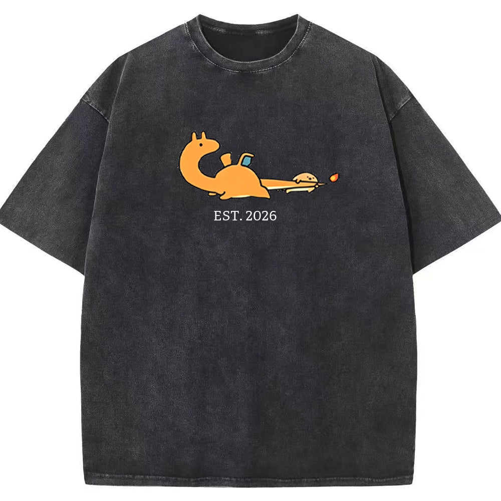 Cute Parent & Kid Dragonite Vintage Washed T-Shirt Main image