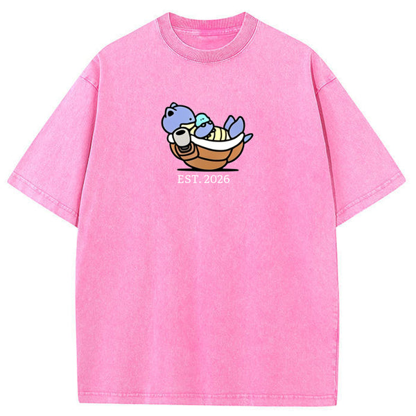 Cute Parent & Kid Blastoise Vintage Washed T-Shirt