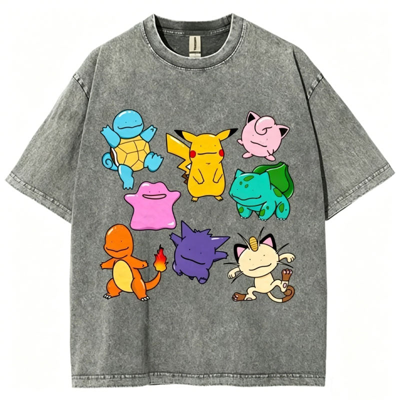 Cute Derpy Pokemon Unisex Vintage Washed Tee