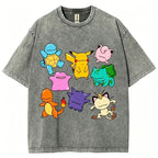 Cute Derpy Pokemon Unisex Vintage Washed Tee