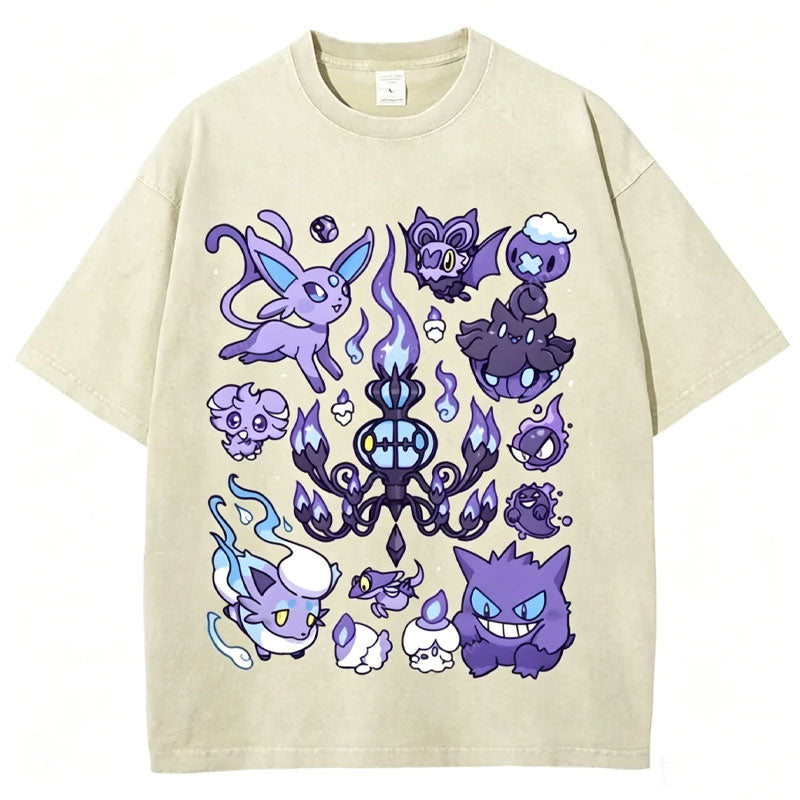 Ghost Type Pokémon Unisex Vintage Washed Tee Secondary image