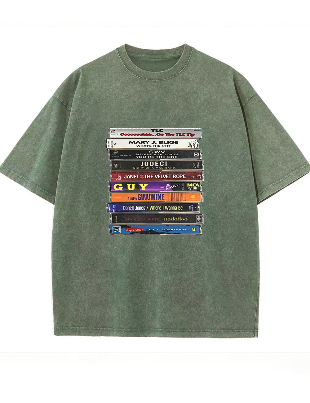 Vintage Washed 90s R&B Cassette Tape Graphic T Shirt