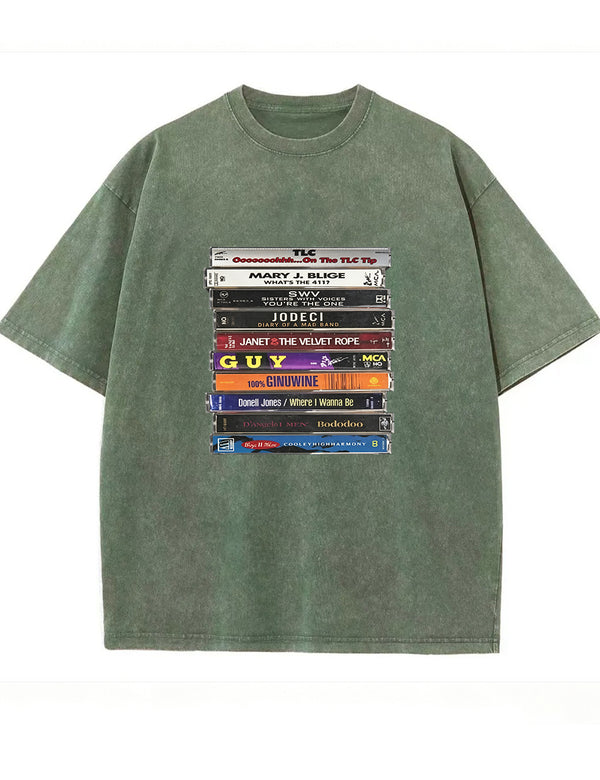 Vintage Washed 90s R&B Cassette Tape Graphic T Shirt