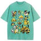 Yellow Electric Type Evolution Squad Cartoon Tee | Pokemon Anime