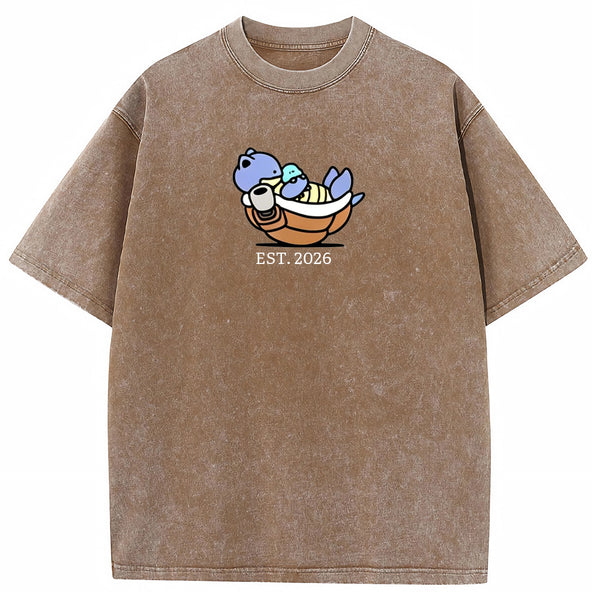 Cute Parent & Kid Blastoise Vintage Washed T-Shirt