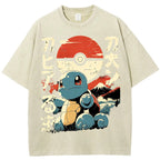 Vintage Ukiyo-e Squirtle Japanese Kanji Graphic Tee