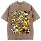 Yellow Electric Type Evolution Squad Cartoon Tee | Pokemon Anime