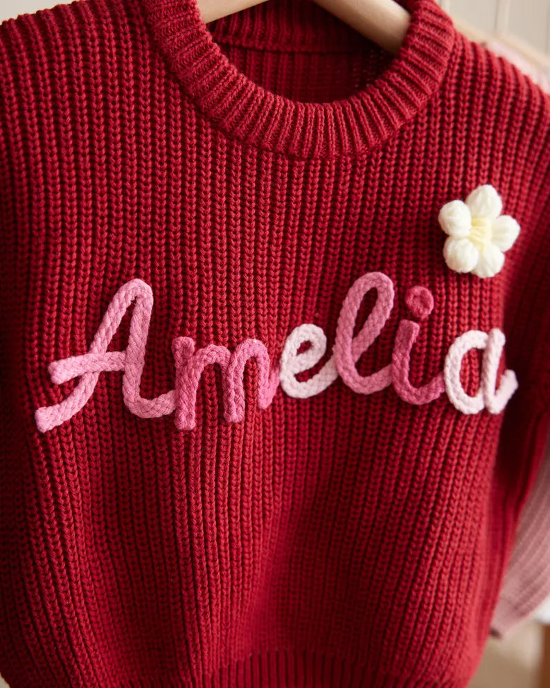 Custom Embroidered Baby Name Sweater Secondary image