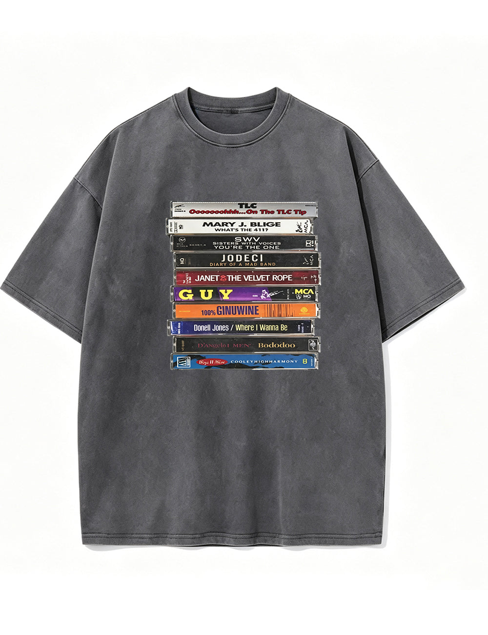 Vintage Washed 90s R&B Cassette Tape Graphic T Shirt